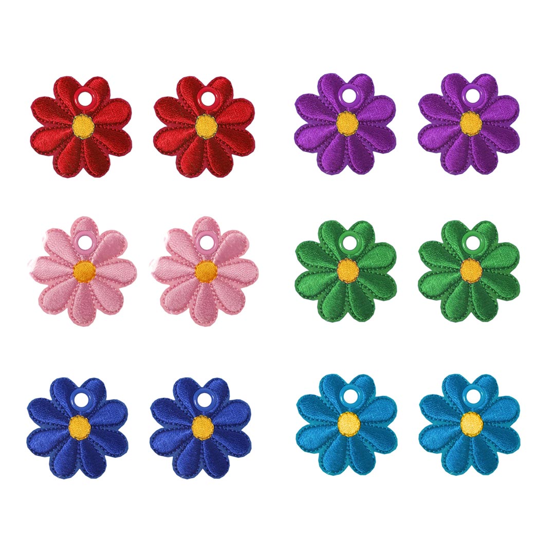 Elsies Embroidered Daisy (Pair)