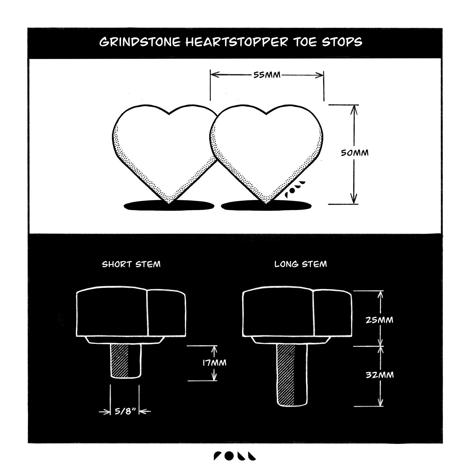 Grindstone Heartstopper Toe Stops / Thundercloud